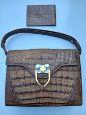Original Krokodillederhandtasche mit Geldbörse Vintage