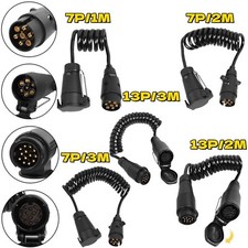 Anhänger Fahrzeug Spiralkabel 7/13-Polig Stecker 12V 1M/2M/3M Verlängerungskabel