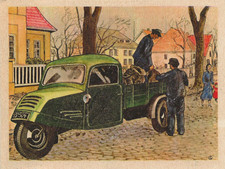 79/662 SAMMELBILD DREIRAD LIEFERWAGEN TECHNIK AUTO OLDTIMER FAHRZEUG KOHLE MILCH