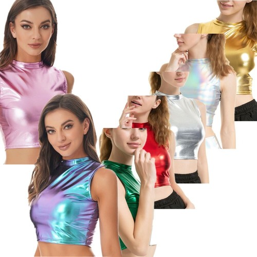 Damen metallic crop top - de,