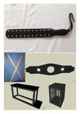 Edle Leder Klatsche Paddle, Peitsche + Bauplan CD Pranger Strafbock Andreaskreuz