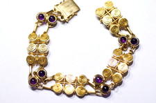 Armband 750 Gold, 29,60 gramm, mit Amethysten  K.RU Punze, kein Bruch / Zahngold