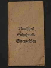 Orden Verleihungstüte Deutsche Schutzwall Ehrenzeichen Carl Poellath, Schrobenha