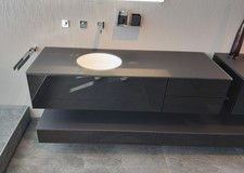 Alape Waschtisch-Möbel-Kombi als BlackEdition Breite 145cm Becken links