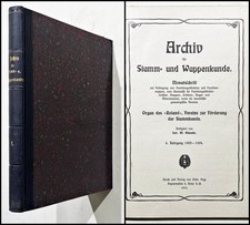 Wappen Heraldik Genealogie / Archiv für Stamm- und Wappenkunde 4.Jg 1903-1904