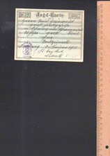 (b93685)   Jagdkarte (Jagdschein) 1911 ausgestellt für Grünwald gräflicher