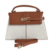 Damen Handtasche Canvas Beige