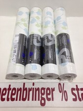 Vliestapete P+S 4x 13554-10 (4Rollen) Blättermuster Weiß Blau Grün Restposten