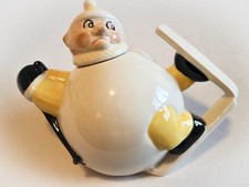 Teekanne England Carlton Ware Kanne Skifahrer Teapot 80 er Jahre