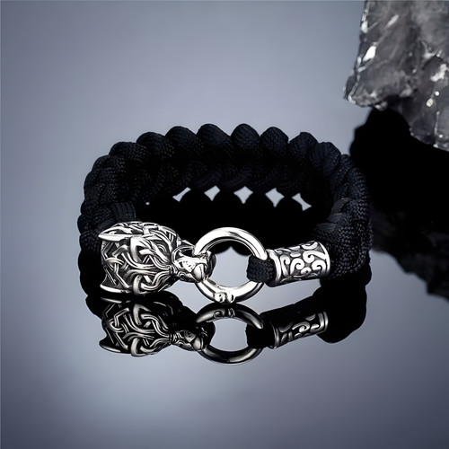 Paracord armband fenrir wolf - paracord,
