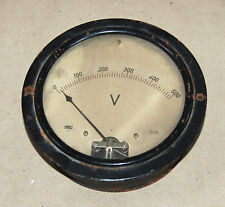 Antike MeW Anzeigetafel Anzeige - Messgerät Spannung 500 V Volt Metall rund
