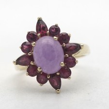 Jade Turmalin Ring 375 Gold 9