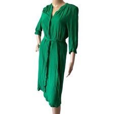 Garcia Kleid Gr. 38 M Sommer Damen Wickeloptik grün Designer Midi elegant Party