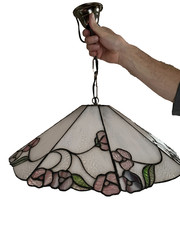 ** HONSEL** Kronleuchter im Tiffany-Stil Ästhetik Kunstwerk Buntglas Hängelampe