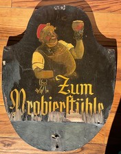 Werbeschild Holztafel Mosterei Brauerei handbemalt vintage alt