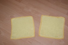 2 Deckchen/ Tischsets 28 x 28 cm, gelb, Leinen