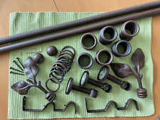 2 Gardinenstangen (243+240 cm), Montage-, Deko-Zubehör, Eisen, Rost-Braun-Farbe