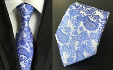 Krawatte Hellblau Paisley