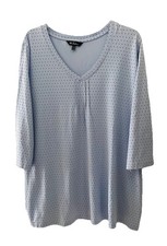 Ulla Popken Shirt Tunika, hellblau gepunktet, Gr. 50/52