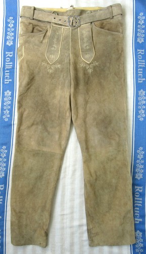 Bestickte braune lederhose - bestickte,