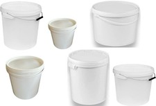 Eimer mit Deckel  3 5 10 15 17 20 30 Liter Weiß Leereimer Kunststoff Vorratsdose