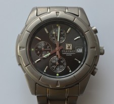 Playboy Chronograph Titan Herren Armbanduhr Quartz 10ATM selten Originalband