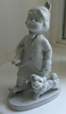 Porzellanfigur - Kind mit Hund aus den 20ern