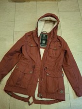 Winterjacke Ragwear Damen L Punkte Rot Gefüttert Mantel Parka