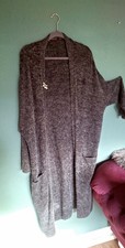 Strickmantel lang dunkel - strickmantel,