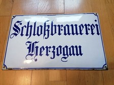 Uraltes Brauerei Reklame- Emailschild Herzogau Waldmünchen Cham um 1900