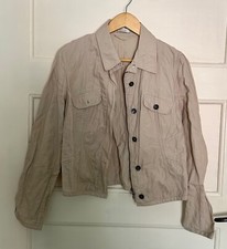 Hirsch Jacke beige sand Gr. 40 mit Reißverschluss 