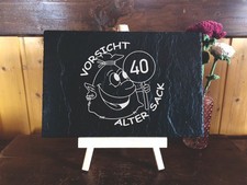 Schiefertafel "Vorsicht Alter