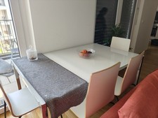 Ikea white glass dining - white,