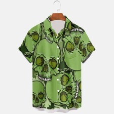 Schädel Totenkopf Skull 3D Streetwear Herrenhemd Hemd shirt Romanze polyester