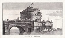 Castel Sant'Angelo Engelsburg Roma Rome Rom Kupferstich engraving 1780