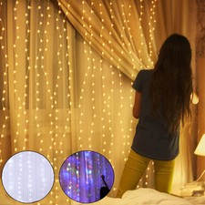 300 LED Lichterkette Lichtervorhang Lichternetz Party Garten Innen Außen Deko DE