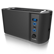 Arendo Frukost 4-Scheiben Toaster stufenlos einstellbarer Bräunungsgrad Schwarz