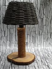 F7 Tischlampe Lampe Holz Korbweide Naturholzleuchte natur Holzlampe Wohnzimmer