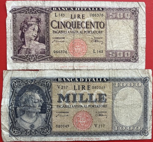 Italien 500 1000 lire - 500/1000,