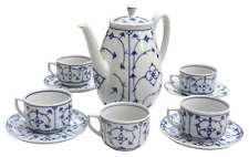 Vintage Kaffeeservice 12 Teile Porzellan Tassen Unterteller Kaffeekanne #102