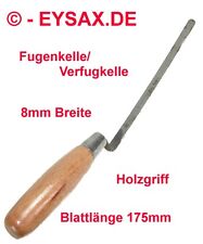 Fugenkelle, Verfugkelle, Fugeisen, 8mm breit, 175mm, Buchen-Holzgriff Smalcalda