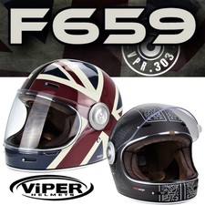 Integralhelm Motorradhelm Fiberglas Motorrad Roller Sturzdeckel ViPER F659
