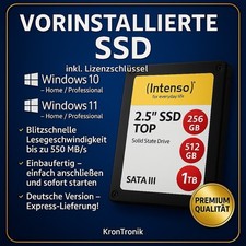 SSD Festplatte mit Windows 10/11 – Sofort startklar Laptop PC 128 256 512 MB 1TB