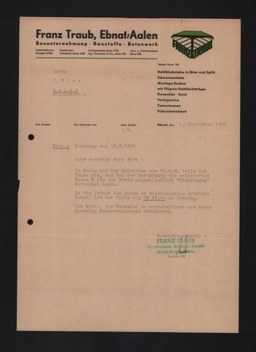 Ebnat brief 1958 franz traub - franz,