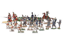 Zinnfiguren Flachfiguren Figuren Soldaten Motiv Handarbeit 2-Seitig Vintage alt