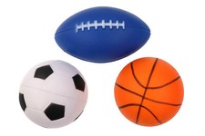 3er Set Softball Basketball Fußball Rugby Spielball aus Schaumstoff, Ø ca.10cm