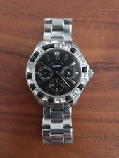 Esprit Damen Armbanduhr Edelstahl  Silber-Schwarz Strass