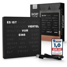 LED Wortuhr Schwarz mit
