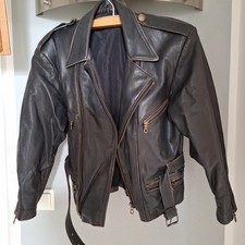 Bikerjacke Damen, Leder aus den 90ern schwarz TOP Zustand, Größe M