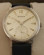 Vintage Armbanduhr Helvetia in Edelstahl – Handaufzug – Cal. H 64